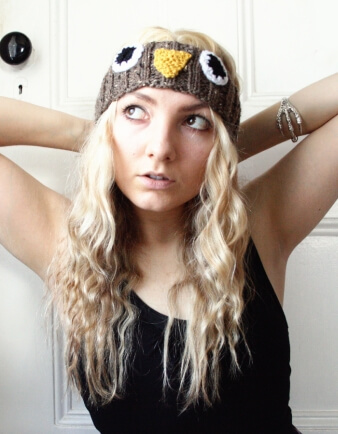 Adult Owl Knit Head Wrap