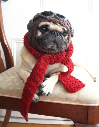 The Red Baron Dog Hat and Scarf Set