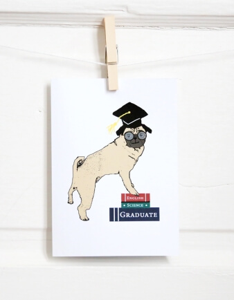 Pug Graduation Card