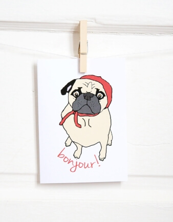 Parisian Pug Card