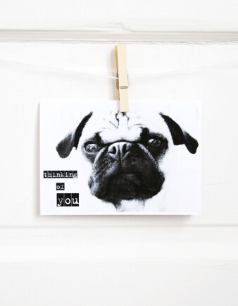 Thinking Of You Pug Greeting Card