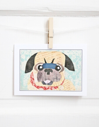 Pug Collage Card