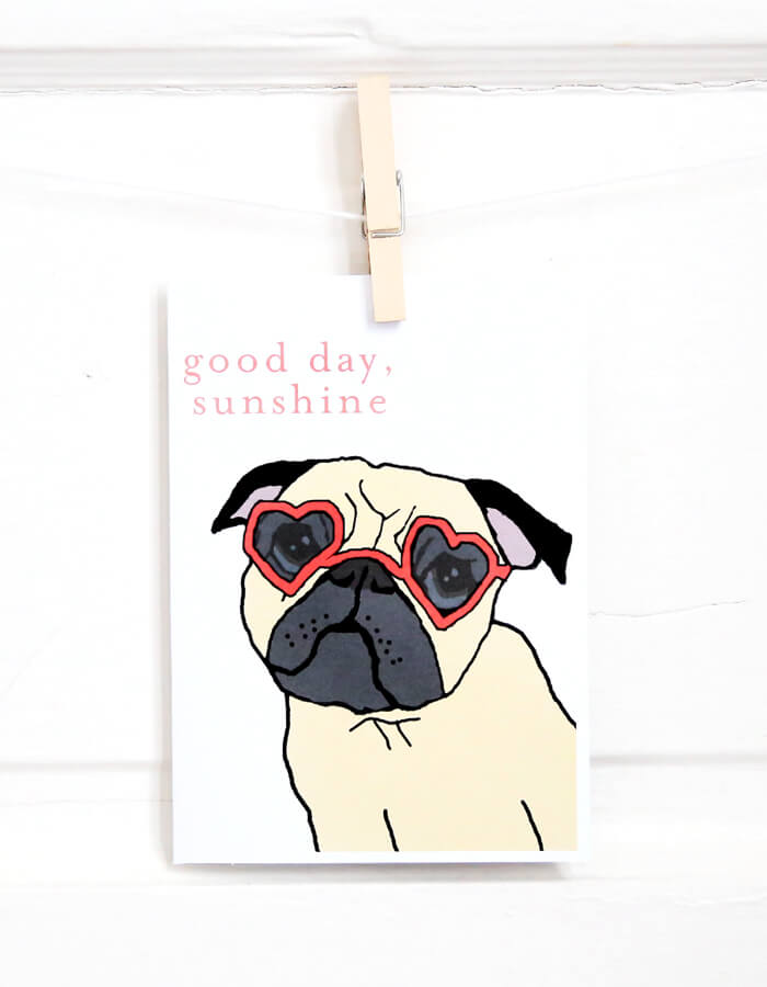 Sunshine Pug Card