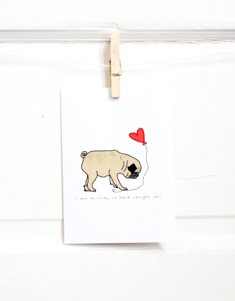 Pug In Love Card