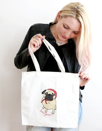 Parisian Pug Tote Bag