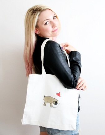 Pug In Love Tote Bag