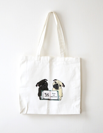 Pugs and Prejudice Tote Bag