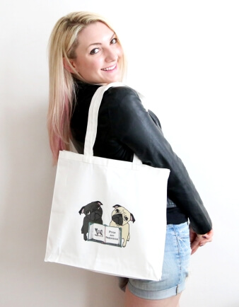 Pugs and Prejudice Tote Bag