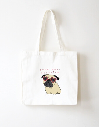 Sunshine Pug Tote Bag