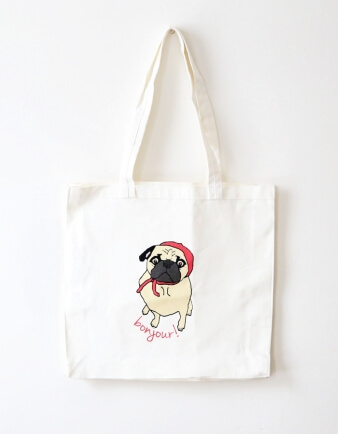 Parisian Pug Tote Bag